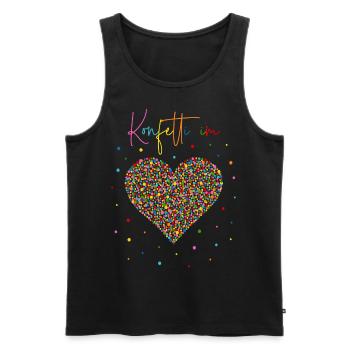 Konfetti im Herzen - Männer Premium Bio Tank Top - Schwarz - Vorne - Michal (187cm)