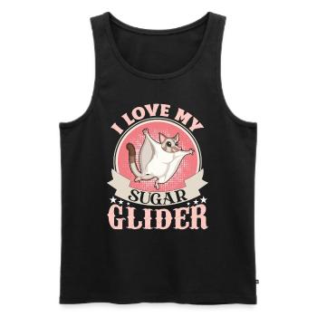 sugar, glider, gliders, love, cute, - Men's Premium Organic Tank Top - black - Front - Michal (187cm)