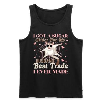 sugar, glider, gliders, love, cute, - Men's Premium Organic Tank Top - black - Front - Michal (187cm)