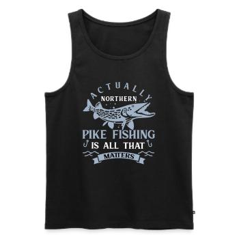 fishing, pike, northern, - Men's Premium Organic Tank Top - black - Front - AI Model Male 178 light (178cm)