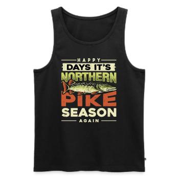 fishing, pike, northern, - Men's Premium Organic Tank Top - black - Front - AI Model Male 178 light (178cm)