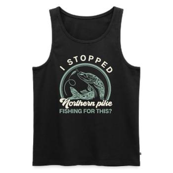 fishing, pike, northern, - Men's Premium Organic Tank Top - black - Front - AI Model Male 178 light (178cm)