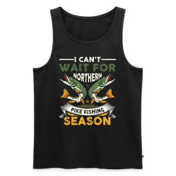 fishing, pike, northern, - Men's Premium Organic Tank Top - black - Front - AI Model Male 178 light (178cm)