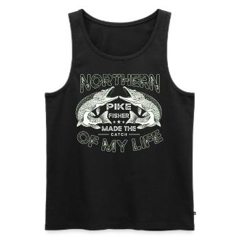 fishing, pike, northern, - Men's Premium Organic Tank Top - black - Front - AI Model Male 178 light (178cm)