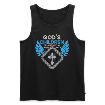 enfants, de Dieu, vente, jour, grand, drapeau, famille, - Débardeur bio Premium Homme - noir - Devant - AI Model Male 178 light (178cm)