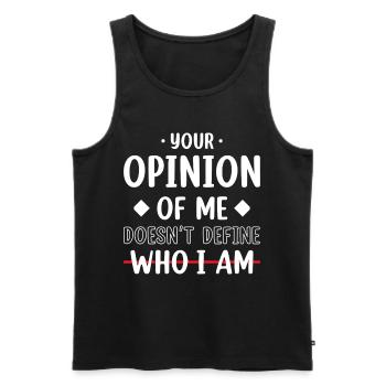 Motivational, Journal, Daily, Anniversary, - Men's Premium Organic Tank Top - black - Front - AI Model Male 178 light (178cm)