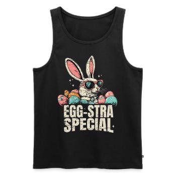 Oeuf Stra Spécial Lapin de Pâques Pâques Vintage - Débardeur bio Premium Homme - noir - Devant - Michal (187cm)