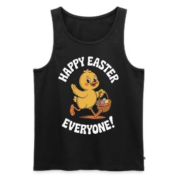 Happy Easter Chick Vintage - Men's Premium Organic Tank Top - black - Front - AI Model Male 178 light (178cm)