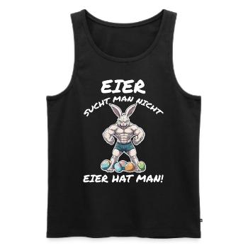 Eier sucht man nicht Ostern - Männer Premium Bio Tank Top - Schwarz - Vorne - AI Model Male 178 light (178cm)