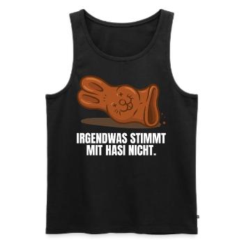 Schokoladenhase Ostern - Männer Premium Bio Tank Top - Schwarz - Vorne - AI Model Male 178 light (178cm)