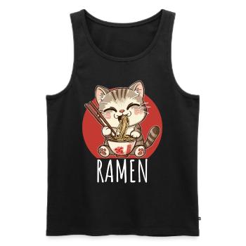 Ramen Kawaii Katze Japan Anime Manga Cat Neko - Men's Premium Organic Tank Top - black - Front - Michal (187cm)