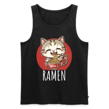 Ramen Kawaii Katze Japan Anime Manga Cat Neko - Men's Premium Organic Tank Top - black - Front - Michal (187cm)