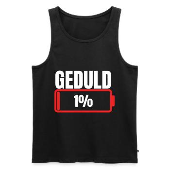 Geduld 1% Akku leer - Männer Premium Bio Tank Top - Schwarz - Vorne - Michal (187cm)