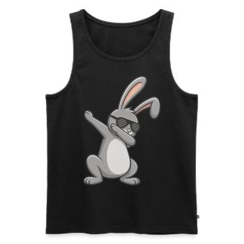 Lapin de Pâques Dab Pâques - Débardeur bio Premium Homme - noir - Devant - Michal (187cm)