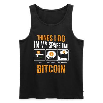 Bitcoin Miner Crypto - Débardeur bio Premium Homme - noir - Devant - AI Model Male 178 light (178cm)