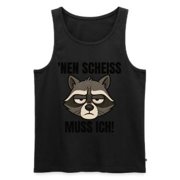 Waschbär nen Scheiss muss ich frecher Spruch - Männer Premium Bio Tank Top - Schwarz - Vorne - AI Model Male 178 light (178cm)