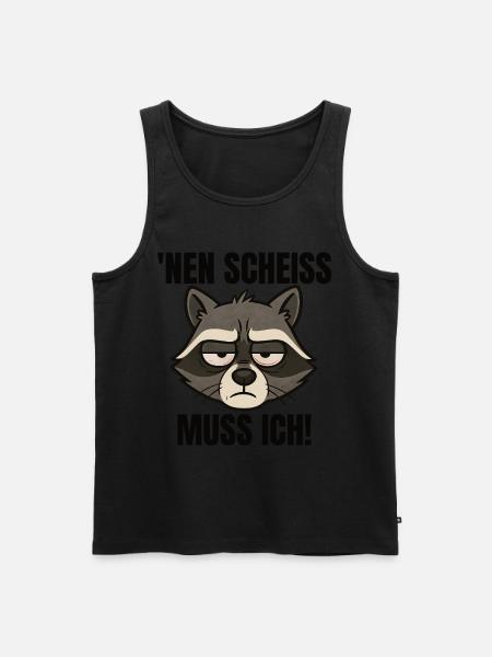Waschbär nen Scheiss muss ich frecher Spruch - Männer Premium Bio Tank Top - Schwarz