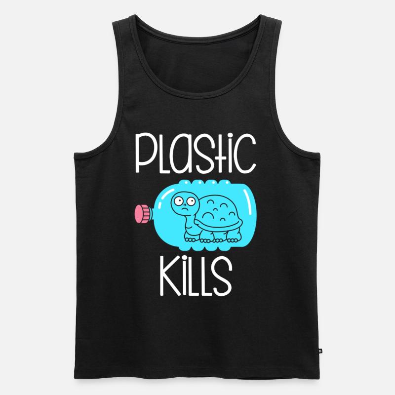 Plastic Kills - Männer Premium Bio Tank Top - Schwarz