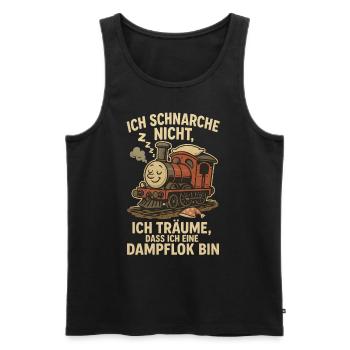 Chemise de nuit pour locomotive à vapeur – Drôle de dicton ferroviaire - Débardeur bio Premium Homme - noir - Devant - AI Model Male 178 light (178cm)