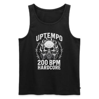 Uptempo 200 BPM Hardcore Shirt – Rave - Männer Premium Bio Tank Top - Schwarz - Vorne - AI Model Male 178 light (178cm)
