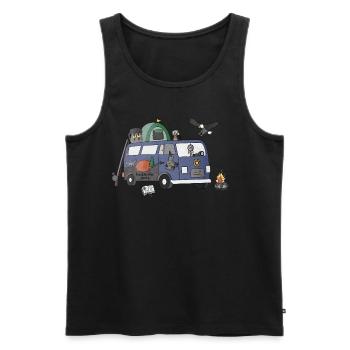Wild and free Camper - Men's Premium Organic Tank Top - black - Front - AI Model Male 178 light (178cm)