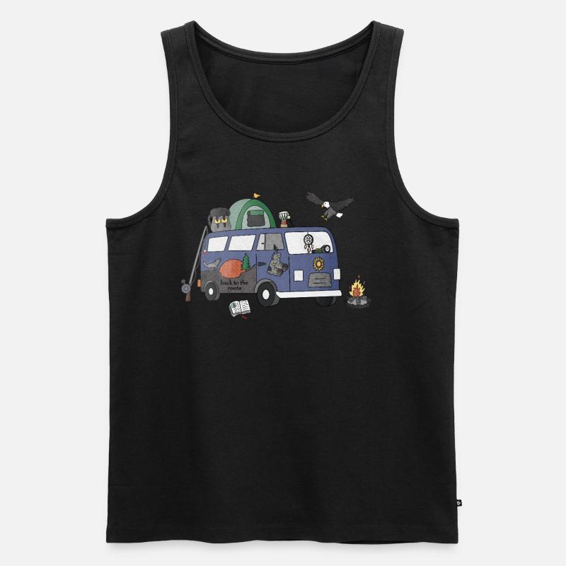 Wild and free Camper - Männer Premium Bio Tank Top - Schwarz
