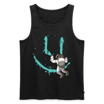 Astronaut - Männer Premium Bio Tank Top - Schwarz - Vorne - AI Model Male 178 light (178cm)