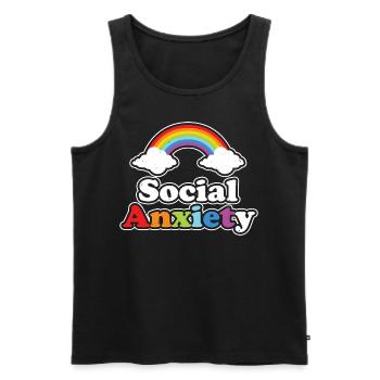 Social Anxiety Emo Clothes Aesthetic Soft Goth - Débardeur bio Premium Homme - noir - Devant - AI Model Male 178 light (178cm)