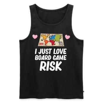 Risque - I just love board game risk - Débardeur bio Premium Homme - noir - Devant - Michal (187cm)