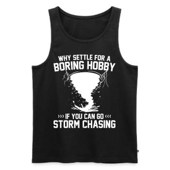 Sturm Spotter | Sturmjäger Sturmwarnungen Geschenk - Männer Premium Bio Tank Top - Schwarz - Vorne - AI Model Male 178 light (178cm)