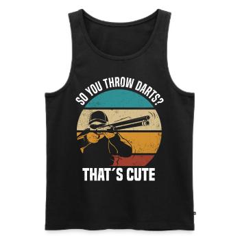 Wurfscheibenschießen | Sportschütze Skeet Geschenk - Männer Premium Bio Tank Top - Schwarz - Vorne - Michal (187cm)
