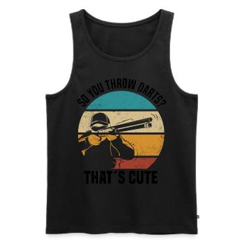 Wurfscheiben Schießen | Sport Wurfscheibe Geschenk - Männer Premium Bio Tank Top - Schwarz - Vorne - Michal (187cm)