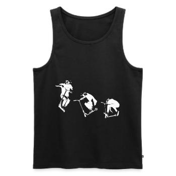 Scooter Tretroller Stunt E-scooter E-Roller Design - Männer Premium Bio Tank Top - Schwarz - Vorne - AI Model Male 178 light (178cm)