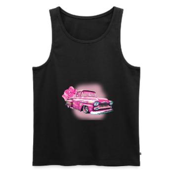 148 Vintage rose voiture design classique rétro cadeau art - Débardeur bio Premium Homme - noir - Devant - AI Model Male 178 light (178cm)