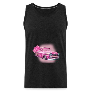 148 Vintage rosa Auto Design klassische Retro Geschenkkunst - Männer Premium Bio Tank Top - Anthrazit - Vorne - Alexander (188cm)