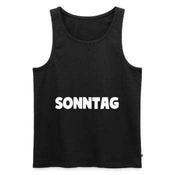 SONNTAG - Männer Premium Bio Tank Top - Schwarz - Vorne - Michal (187cm)
