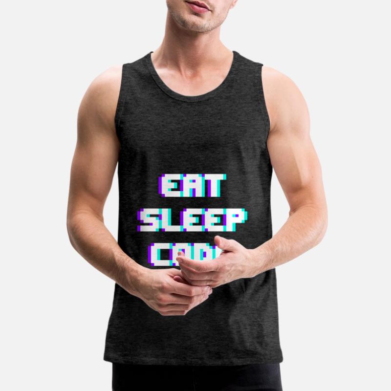 EAT SLEEP CODE Programmierer Coder Motto Männer Premium Bio Tank Top
