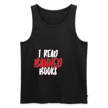 I Read Banned Books 42 - Men's Premium Organic Tank Top - black - Front - Michal (187cm)