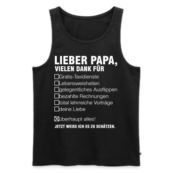 dear dad father fathers day father love gift - Men's Premium Organic Tank Top - black - Front - AI Model Male 178 light (178cm)