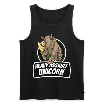 Armored Battle Unicorn - Men's Premium Organic Tank Top - black - Front - AI Model Male 178 light (178cm)