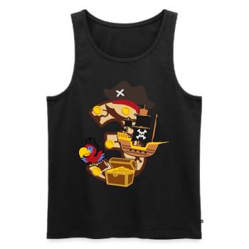 Piratenparty zum 3. Geburtstag Nummer 3 - 3 Jahre - Männer Premium Bio Tank Top - Schwarz - Vorne - Michal (187cm)
