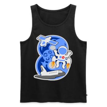 Astronaut 8. Geburtstagsparty Nummer 8 - 8 Jahre - Männer Premium Bio Tank Top - Schwarz - Vorne - Michal (187cm)