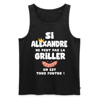 Alexandre roi barbecue cadeau alexandre fêtes - Débardeur bio Premium Homme - noir - Devant - Michal (187cm)