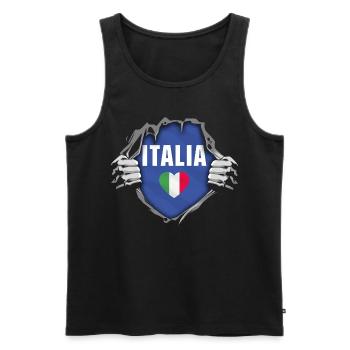 Italy Love Italian National Flag - Men's Premium Organic Tank Top - black - Front - Michal (187cm)