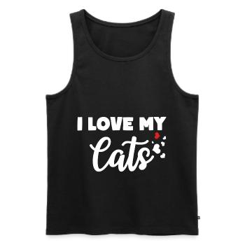 I LOVE MY CATS Cat Owner Love - Men's Premium Organic Tank Top - black - Front - AI Model Male 178 light (178cm)