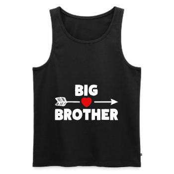 BIG BROTHER Frères et sœurs Cœur - Débardeur bio Premium Homme - noir - Devant - AI Model Male 178 light (178cm)