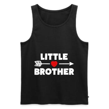 PETIT FRÈRE FRÈRE Et sœur Coeur - Débardeur bio Premium Homme - noir - Devant - AI Model Male 178 light (178cm)