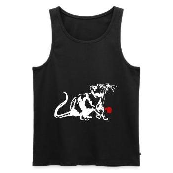 Street Art Ratte mit Graffiti Can - Männer Premium Bio Tank Top - Schwarz - Vorne - AI Model Male 178 light (178cm)
