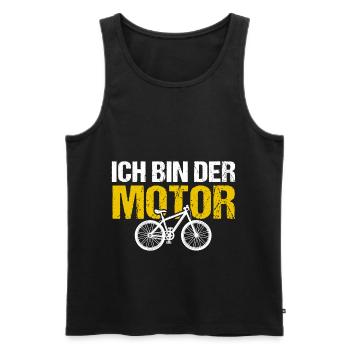 ICH BIN DER MOTOR Anti E-Bike Humor Fahrrad - Männer Premium Bio Tank Top - Schwarz - Vorne - Michal (187cm)