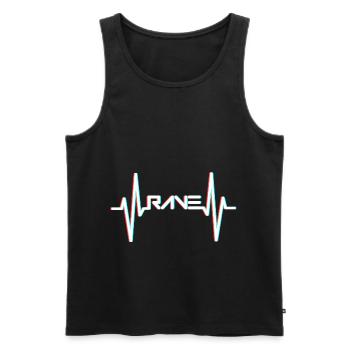 RAVE Herzschlag Raver EDM - Männer Premium Bio Tank Top - Schwarz - Vorne - AI Model Male 178 light (178cm)